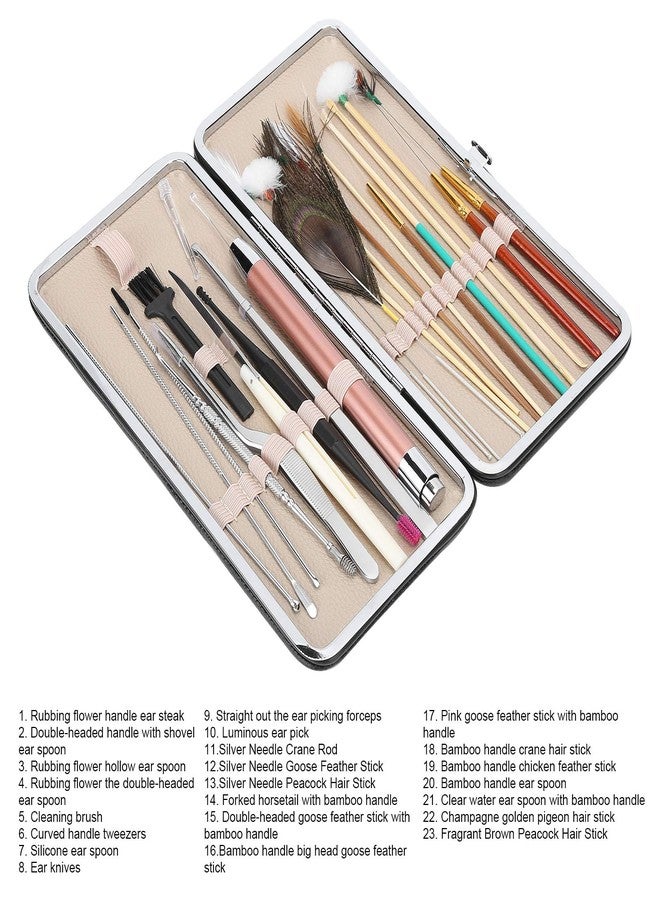 ZJchao Ear Wax Removal Tool, 23psc Spiral Ear Pick Sets Double Ended Ear Scoop Spoon Ear Care Supplies for Woman Man Earwax Removal Ear Cleaning Tools Set(23 Classic Black Ear Pick Sets) - Image 4